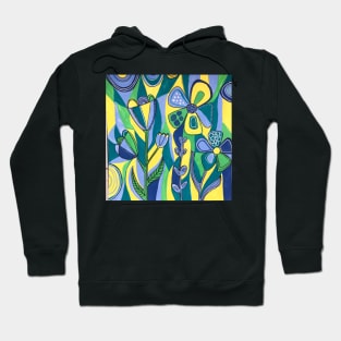 Bold blue florals Hoodie